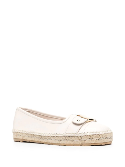 Ferragamo Vara Buckle-detail Espadrilles In Neutrals