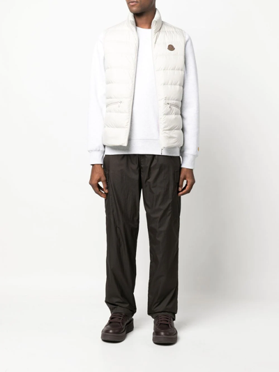 Shop Moncler Logo-patch Padded Gilet In Neutrals