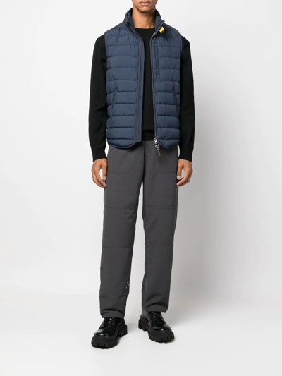 Shop Parajumpers Quilted Zip-up Gilet In Blue