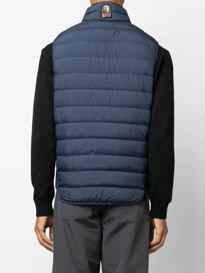 Shop Parajumpers Quilted Zip-up Gilet In Blue