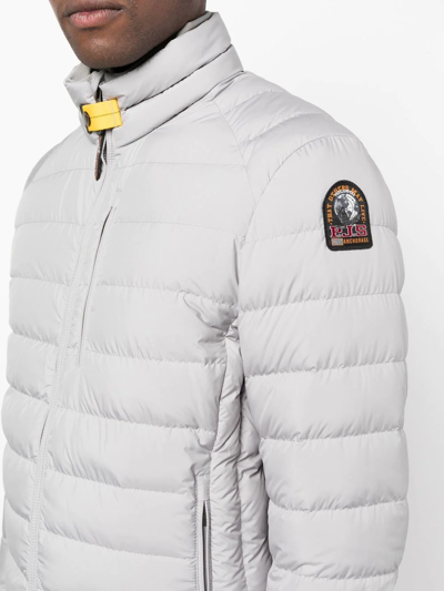 Shop Parajumpers Logo-patch Padded Down Jacket In Grey