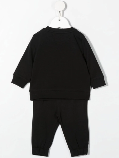 Calvin Klein Black Tracksuit With Logo For Baby In Beh Ck Black