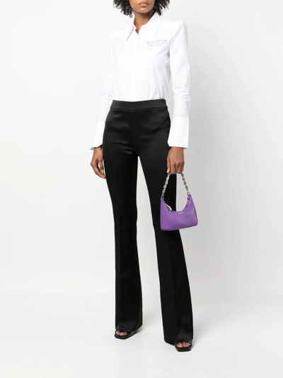 Givenchy Pressed-crease Mid-rise Flared Satin Trousers In Black