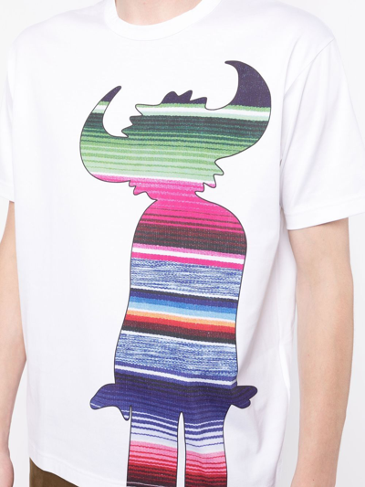 Shop Junya Watanabe Graphic-print Short-sleeved T-shirt In Black