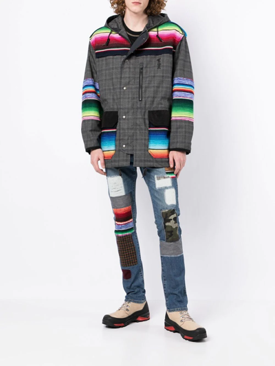 Shop Junya Watanabe Striped Check Jacket In Multicolour