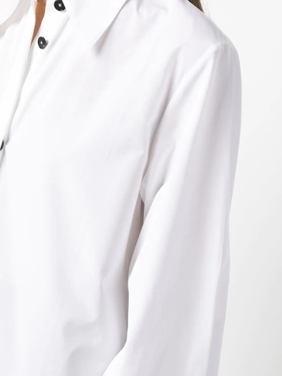 Shop Jil Sander Pointed-collar Long-sleeve Shirt In White