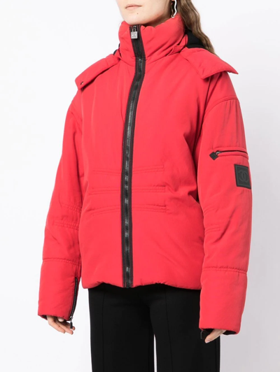 Pre-owned Chanel 2003 Sports Line Hooded Jacket In Red