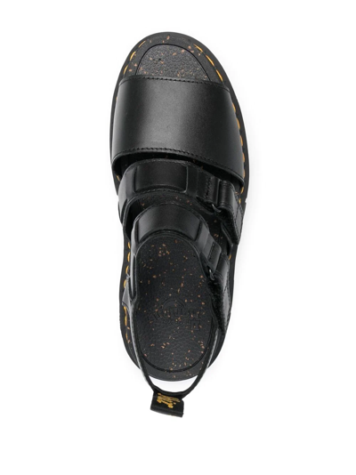 Dr. Martens Ricki Leather 3-strap Platform Sandal In Black