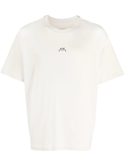 Shop A-cold-wall* Essential Logo-embroidered T-shirt In Neutrals