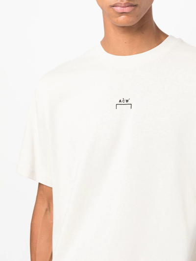 Shop A-cold-wall* Essential Logo-embroidered T-shirt In Neutrals