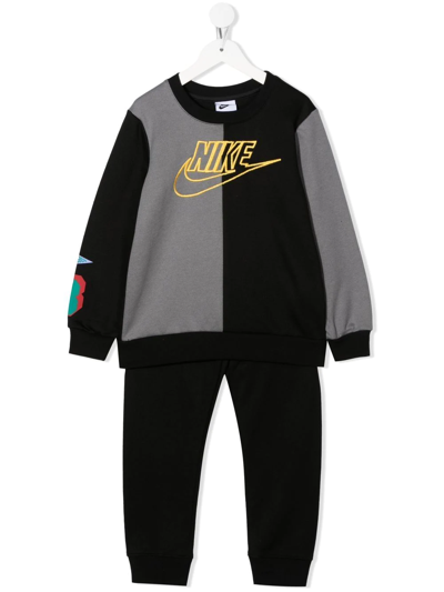 Nike Kids' Colour-block Tracksuit Set In Black | ModeSens