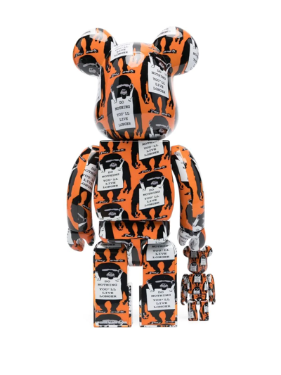 Medicom Toy X Brandalism Bearbrick Toy Set In Orange