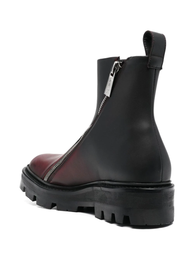 Shop Gmbh Double-zip Ombré Ankle Boots In Black