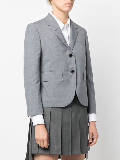 Thom Browne Shrunken-fit Cropped Blazer In Grey