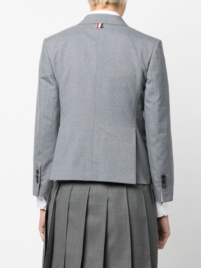 Thom Browne Shrunken-fit Cropped Blazer In Grey