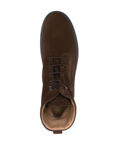 Tod's Striped Suede Ankle Boots With Chunky Rubber Sole For Men In Brown