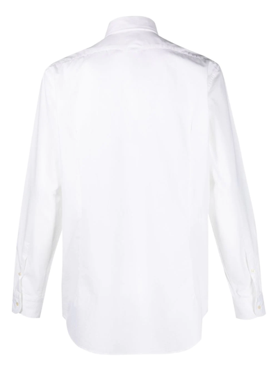 Shop Massimo Alba Spread-collar Long-sleeved Shirt In White