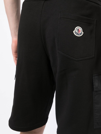Shop Moncler Logo-patch Track Shorts In Black