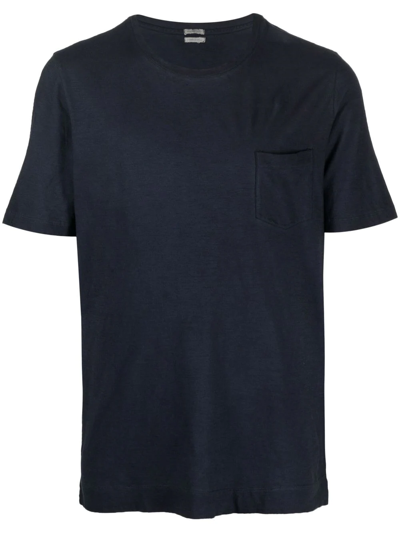 Shop Massimo Alba Pocket Cotton T-shirt In Blue