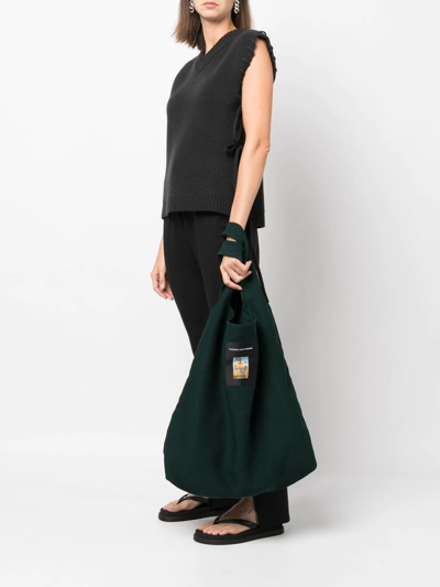 Kvadrat X Raf Simons Vidar Logo-patch Tote Bag In Green
