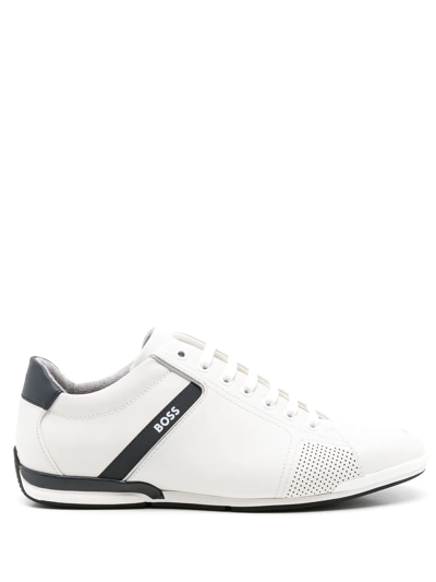 Hugo Boss Saturn Logo embossed Sneakers In White ModeSens