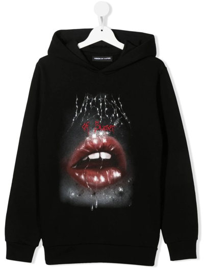 Shop Vision Of Super Teen Graphic-print Cotton Hoodie In Black