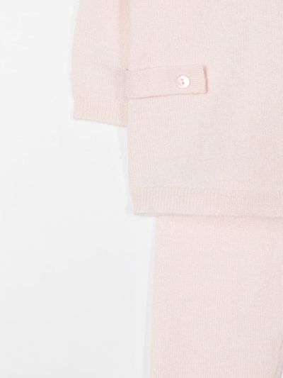 Shop Bonpoint Scallop-collar Wool Ensemble In Pink