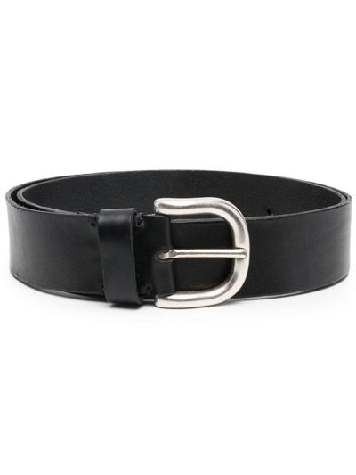 Shop P.a.r.o.s.h Buckle-fastening Leather Belt In Black