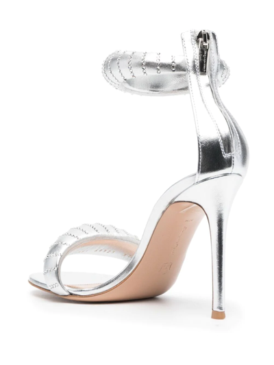 Shop Gianvito Rossi Crystal-embellished Metallic Sandals In Silver