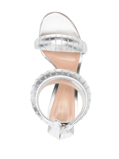 Gianvito Rossi Crystal-embellished Metallic Sandals In Silver