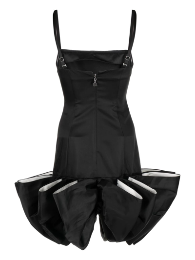 Shop Rotate Birger Christensen Flared Sleeveless Mini Dress In Black