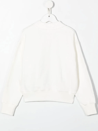 Shop Palm Angels Logo-print Cotton Sweatshirt In White