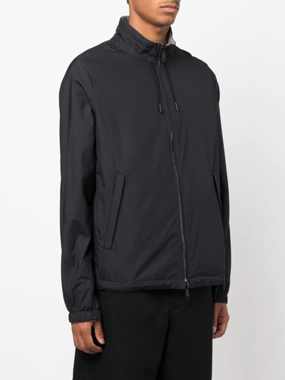 Shop Zegna Reversible Zip-up Sports Jacket In Blue