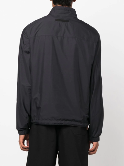 Zegna Blouson Réversible Brezza En Microfibre In Blue