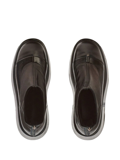 Shop Balmain Platform Leather Boots In Black