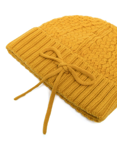Shop Craig Green Hinge Ribbed Wool Beanie In Yellow