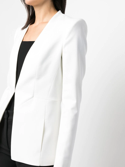 Shop Genny Long-sleeve Wool-silk Blazer In White