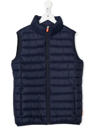 Save The Duck Teen Andy Padded Gilet Jacket In Blue
