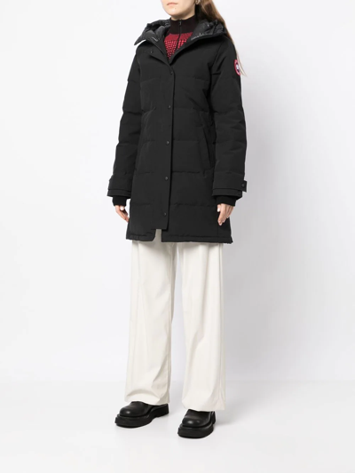 Canada Goose Shelburne Quilted Coyote Fur-trim Parka In Black