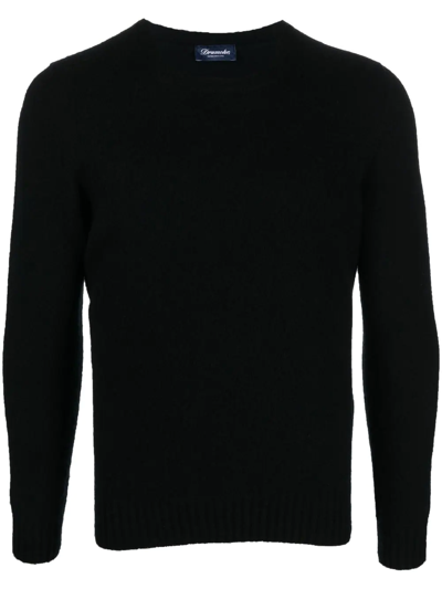 Shop Drumohr Crew-neck Wool Jumper In Black
