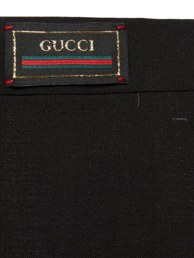 Shop Gucci Logo-patch Tailored Trousers In Black