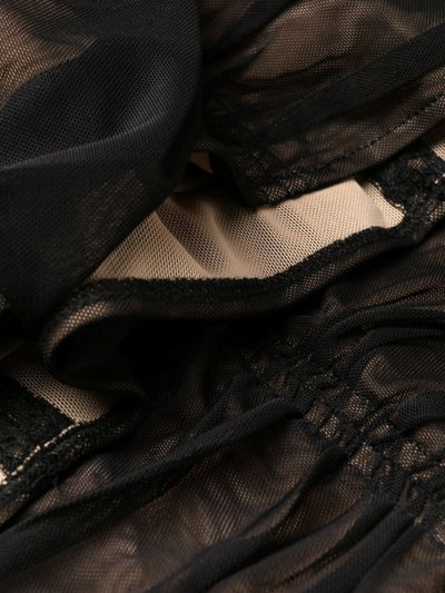 褶饰镂空平纹针织连衣裙