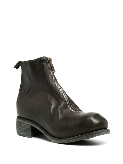 Shop Guidi 40mm Zip-up Leather Ankle Boots In Green