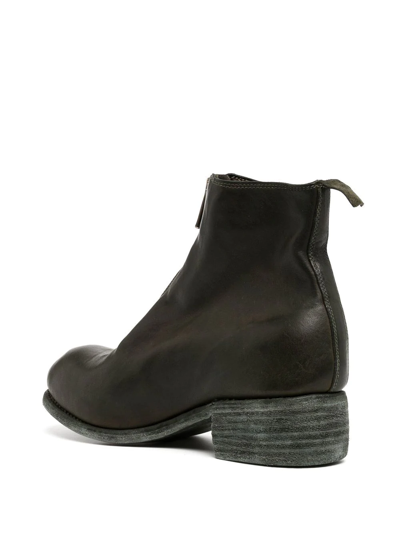 Shop Guidi 40mm Zip-up Leather Ankle Boots In Green
