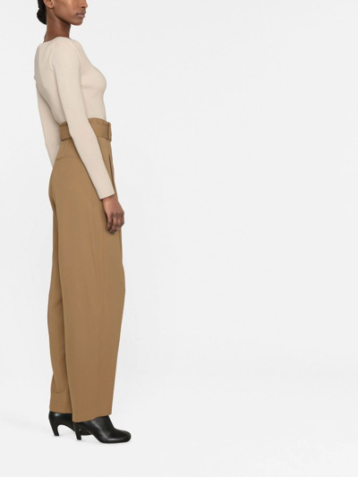 Shop Joseph Drew Tapered Trousers In Brown