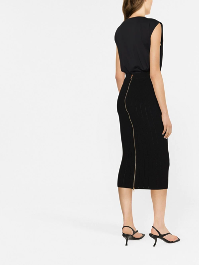 Balmain Logo Print Button Embellished Tank Top In Black