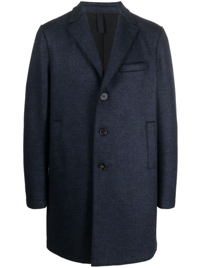 Shop Harris Wharf London Single-breasted Overcoat In Blue