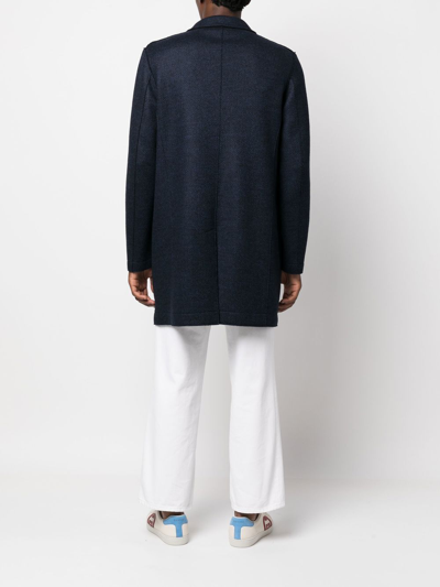 Harris Wharf London Single-breasted Overcoat In Blue