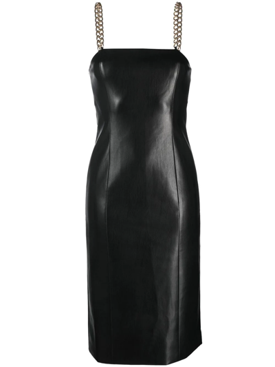 Shop Alice And Olivia Fifi Chain-embellished Midi Dress In Black