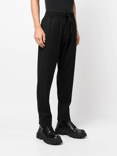 Shop Dondup Drawstring-waist Trousers In Black